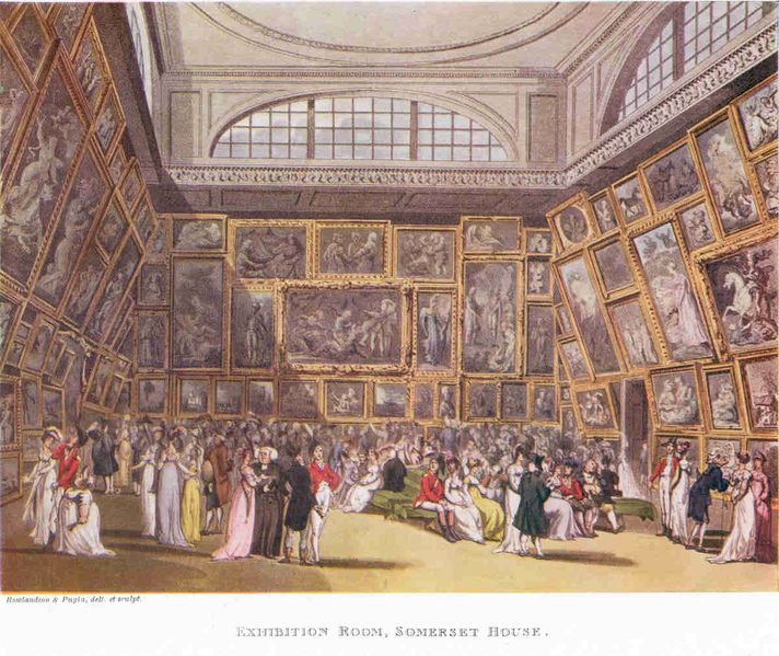 ملف:The Exhibition Room at Somerset House by Thomas Rowlandson and Augustus Pugin. 1800..jpg