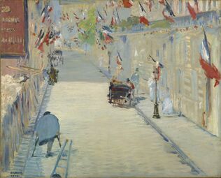 Édouard Manet, The Rue Mosnier with Flags (fr), 1878