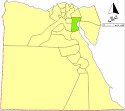 موقع محافظة السويس على خريطة مصر.