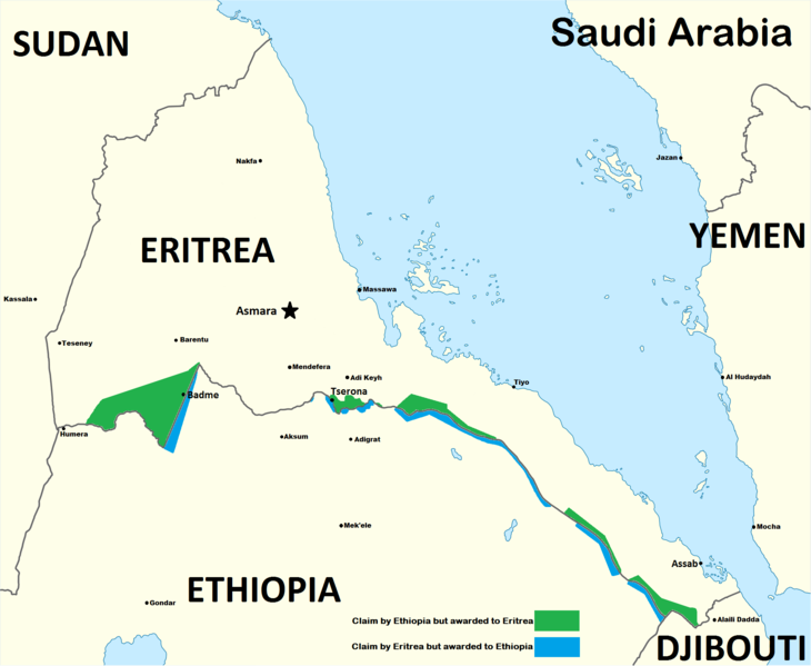 ملف:Eritrean–Ethiopian War Map 1998.png