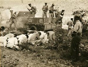 Execution of South Korean political prisoners by the South Korean military and police at Daejeon, South Korea, over several days in July 1950.jpg