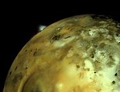 Volcanic eruption on Io photographed from Voyager 1
