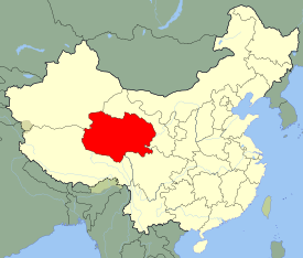 Map showing the location of Qinghai Province