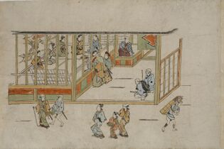 بهو بيت دعارة من سلسلة يوشيوارا رنو تي، ح. 1680.
