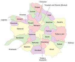 Khorasan-e Razavi counties