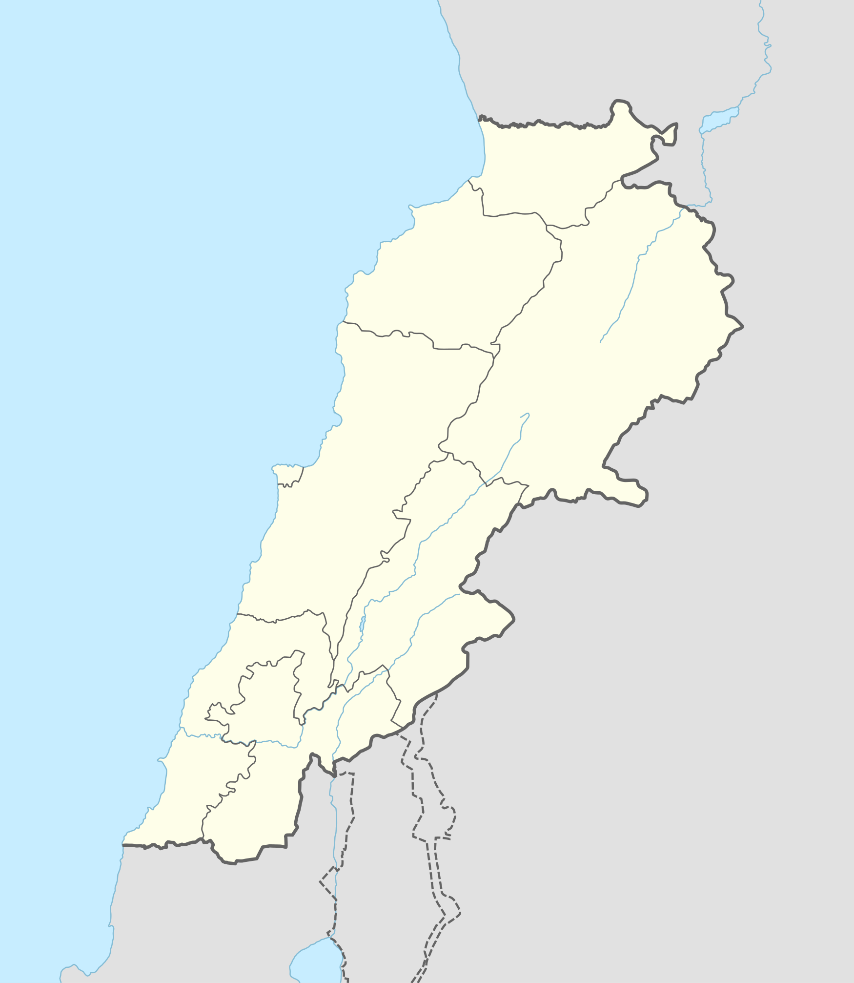 خريطة مفصلة للتمرد في لبنان is located in لبنان