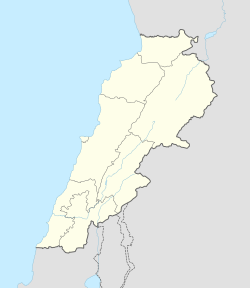 خريطة تبين موقع بعبدا في لبنان