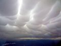 Aerial photo of mammatus clouds over central New South Wales, Australia,