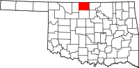 Map of Oklahoma highlighting غرانت