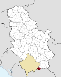 موقع بلدية پرشڤو ضمن صربيا