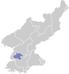 خريطة لكوريا الشمالية توضح موقع بيونج يانج.