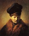 Bust of an old man with helmet, Rembrandt, 1630