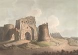 البوابة الغربية لـفيروز آباد (حالياً فيروز شاه قتلا)، مرسومة في 1802.