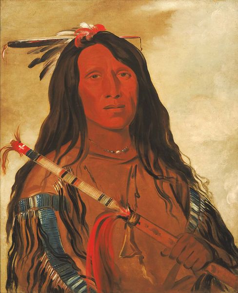 ملف:George Catlin - Né-hee-ó-ee-wóo-tis, Wolf on the Hill, Chief of the Tribe - 1985.66.143 - Smithsonian American Art Museum.jpg