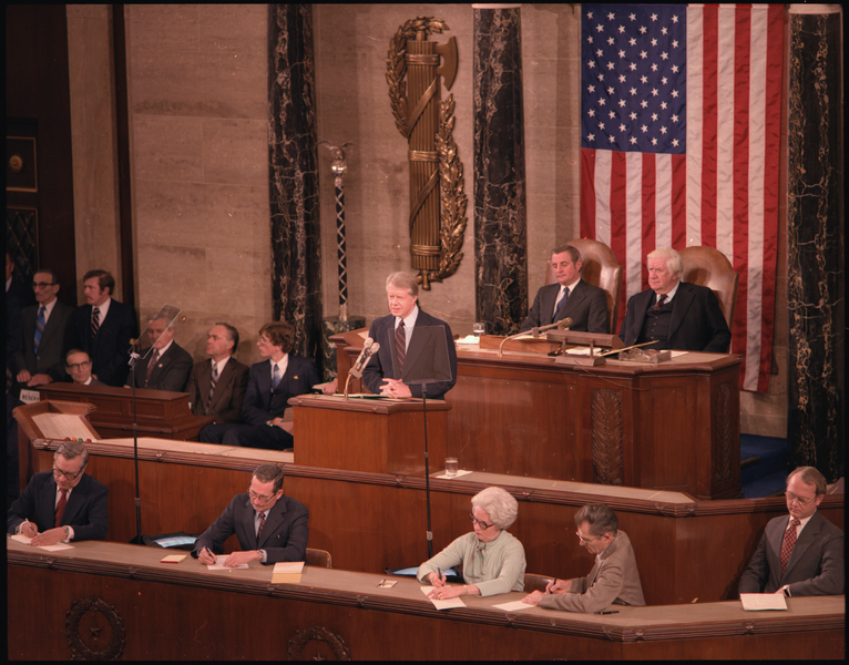 ملف:Jimmy Carter presents his State of the Union Speech to Congress. - NARA - 183085.tif