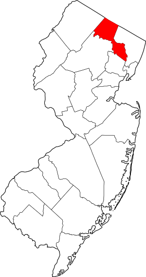 Map of نيوجرزي highlighting مقاطعة پاسيك