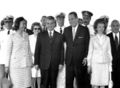 The Romanian presidential couple and Juan Perón and his wife in Buenos Aires in 1974