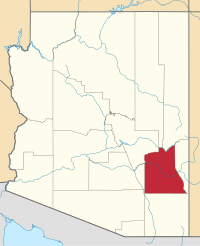 Map of Arizona highlighting غراهام