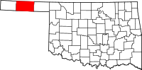 Map of Oklahoma highlighting تكساس