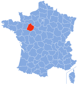 Location of Sarthe in France