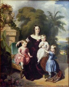 Empress Teresa Cristina of Brazil with her children (1849)