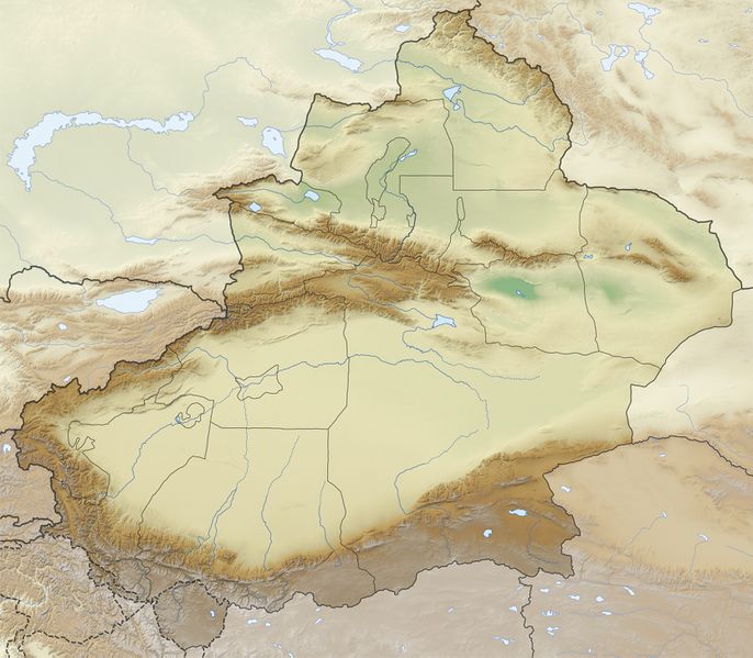 ملف:China Xinjiang relief location map.jpg