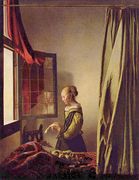 فتاة تقرأ رسالة بجانب نافذة مفتوحة (1657-1659)