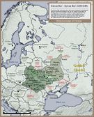 خريطة تاريخية لروس الكييڤية وأرض أوكرانيا: آخر 20 سنة من الدولة (1220–1240).