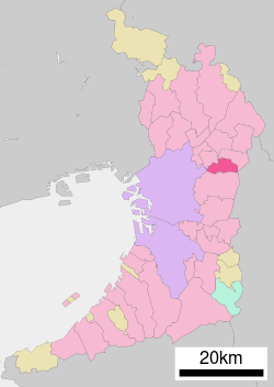 Location of Daitō in Osaka Prefecture