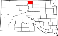 Map of South Dakota highlighting كامبيل