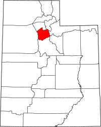 Map of Utah highlighting سالت ليك