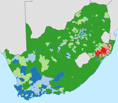 South Africa national election 2019 winner by ward.svg