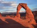 Sunset at Delicate Arch in Arches National Park in Utah