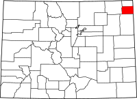 Map of Colorado highlighting فيليبس