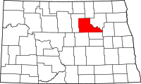 Map of North Dakota highlighting بنسون