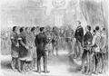 Grand Chief Jacques-Pierre Peminuit Paul (3rd from left with beard) meets Governor General of Canada, Marquess of Lorne, Red Chamber, Province House, Halifax, Nova Scotia, 1879.[16]