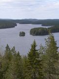 Lake Neitijärvi in Lieksa; forested hills and lakes between them are characteristic of North Karelia