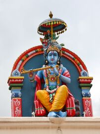 في الهندوسية، كريشنا يـُصوّر ببشرة زرقاء