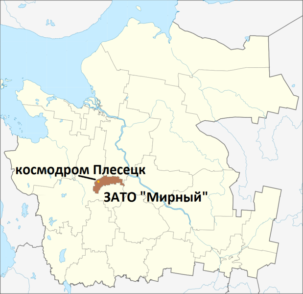 ملف:ZATO Mirniy Kosmodrom Plesetsk location.png