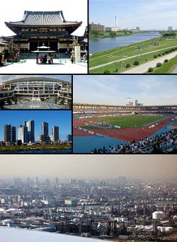 كاواساكي داي‌شي، نهر تاما Lazona Kawasaki Plaza, Musashi-Kosugi area Todoroki Athletics Stadium منطقة كـِيْ‌هين الصناعية