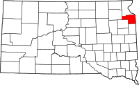 Map of South Dakota highlighting غرانت