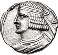Coin of a young, beardless Pacorus II wearing a diadem, minted in 78/79
