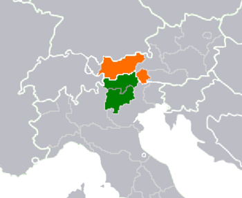 The southern part of Tyrol is located in Northern Italy and the northern part in Austria