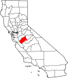 State map highlighting Merced County