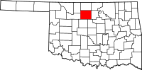 Map of Oklahoma highlighting غارفيلد