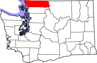 Map of Washington highlighting واتكوم