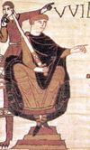 William the Conqueror depicted at the Battle of Hastings, on the Bayeux Tapestry