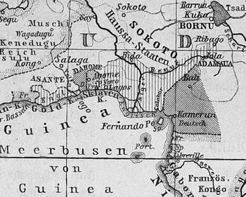 إمارة أدماوة عام 1890 (أعلى اليمين)