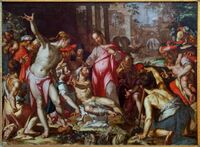 Raising of Lazarus, about 1600, his largest painting at 158 x 208 cm, Lille