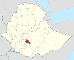 Map of Ethiopia showing the Sidama Region